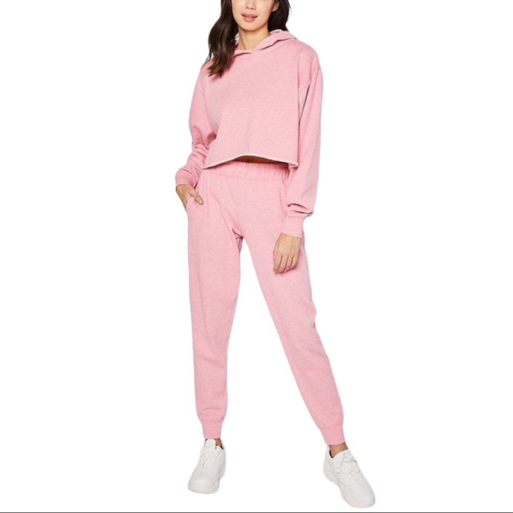 NWOT REFLEX 2 Piece Loungewear Set in Strawberry‎ Pink. Size Large